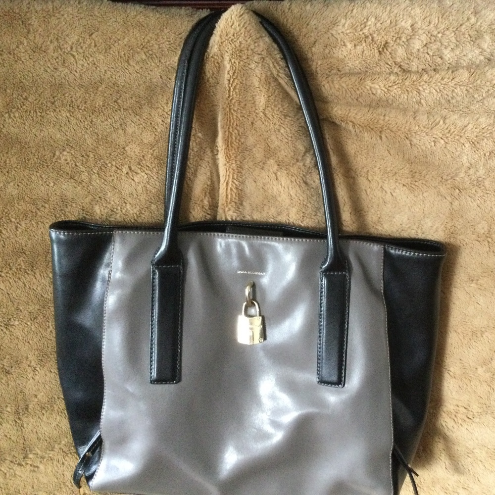 Dana Buchman Black  Leather Tote